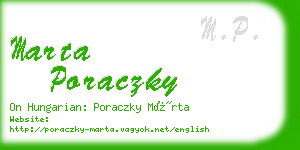 marta poraczky business card